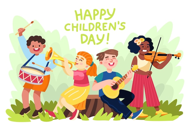 Cartoon wereld kinderdag illustratie