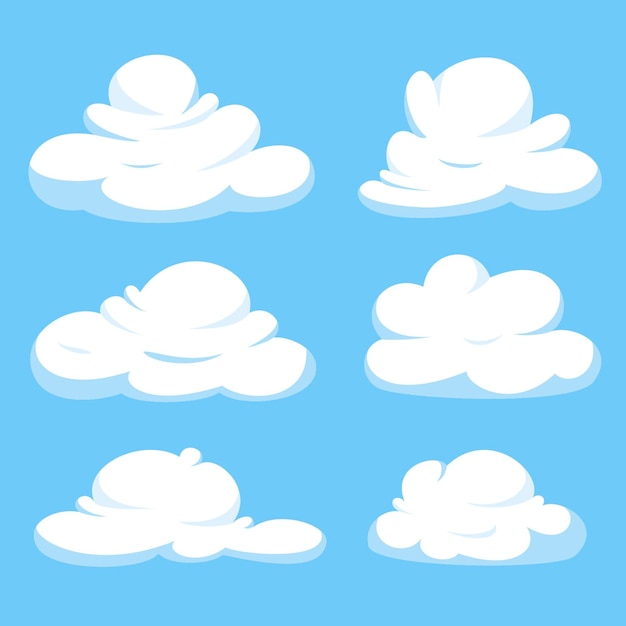 Gratis vector cartoon wolken collectie