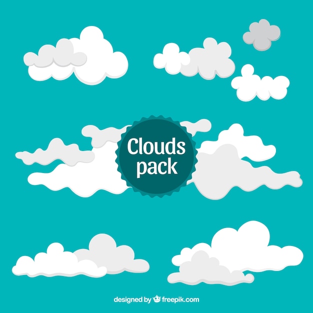 Gratis vector cartoon wolken pakken