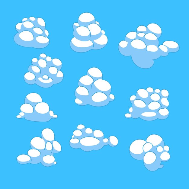 Cartoon wolken set