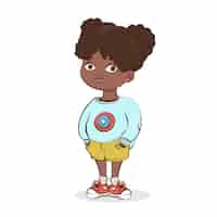 Gratis vector cartoon zwart meisje illustratie