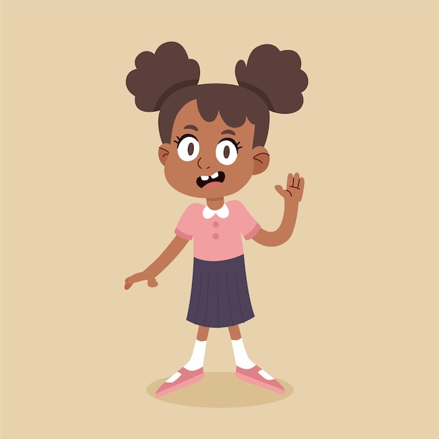 Cartoon zwart meisje illustratie
