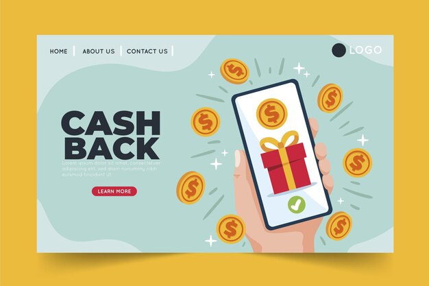 Cashback concept - bestemmingspagina