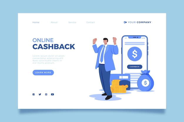 Cashback concept - bestemmingspagina