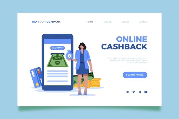 Cashback concept - bestemmingspagina