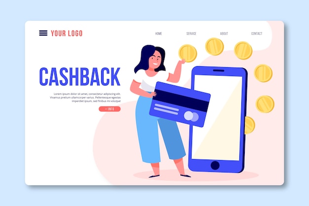 Cashback concept startpagina