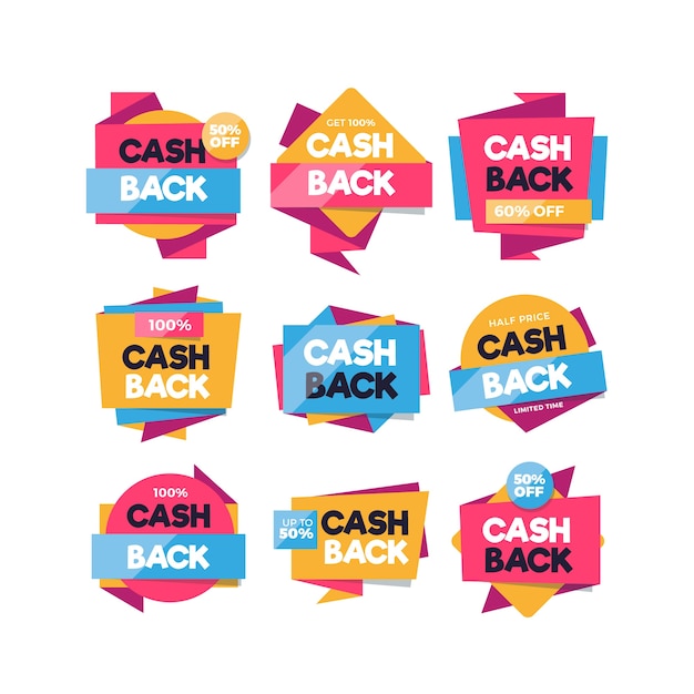 Gratis vector cashback labels-collectie