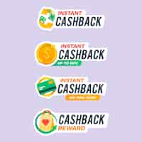 Gratis vector cashback labels-collectie