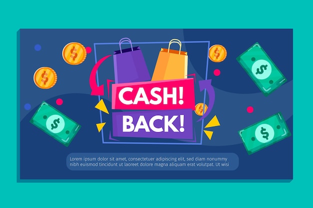 Gratis vector cashback-sjabloon voor spandoek