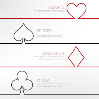 Casino achtergrond met speelkaarten symbolen