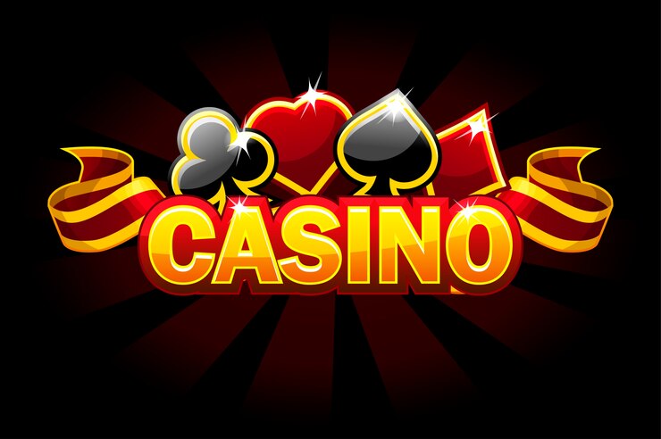 Casino achtergrondlogo met spelkaartborden.