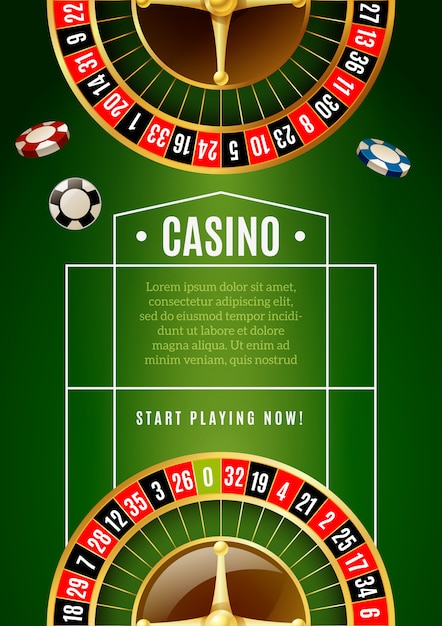 Casino Klassiek Roulette Spel Advertentie Poster