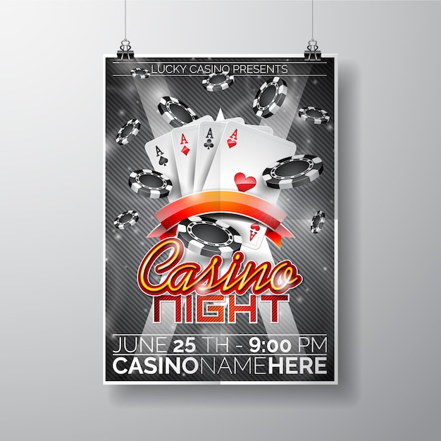Gratis vector casino nacht affichemalplaatje