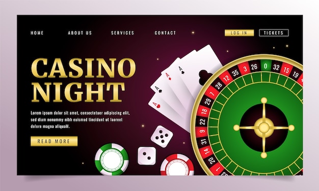 Gratis vector casino nacht sjabloonontwerp