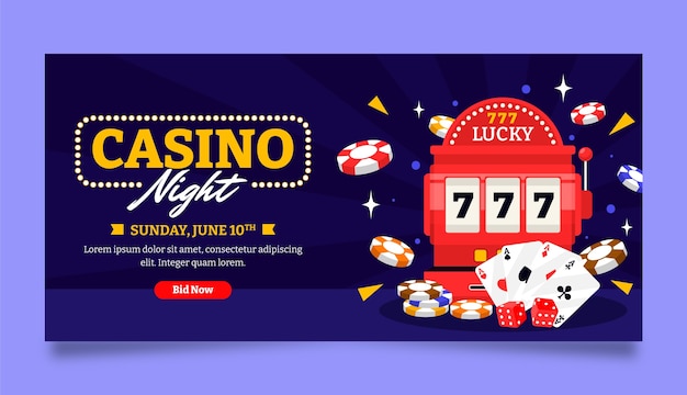 Gratis vector casino nacht sjabloonontwerp