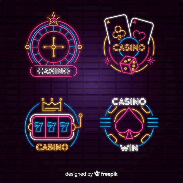 Gratis vector casino neonreclame collectie