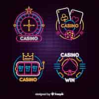 Gratis vector casino neonreclame collectie