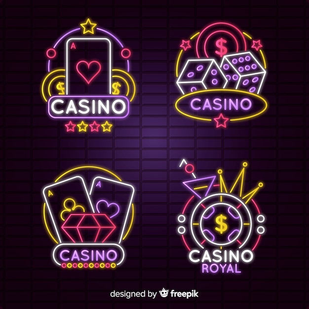 Gratis vector casino neonreclame collectie