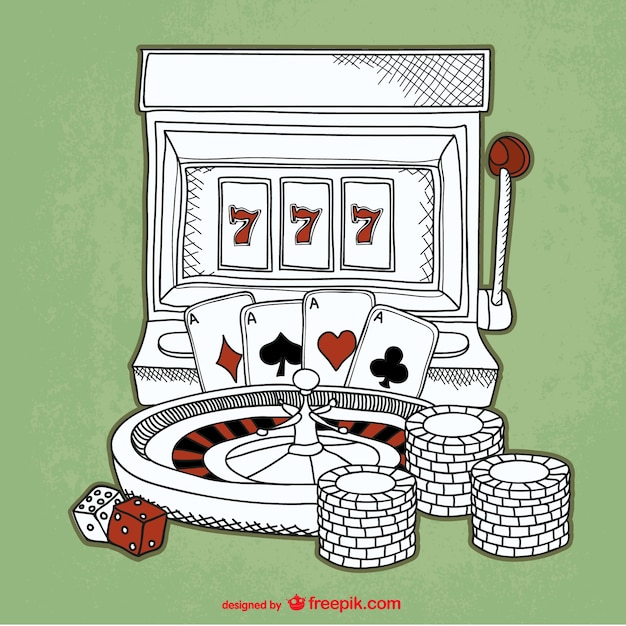 Gratis vector casino schets achtergrond