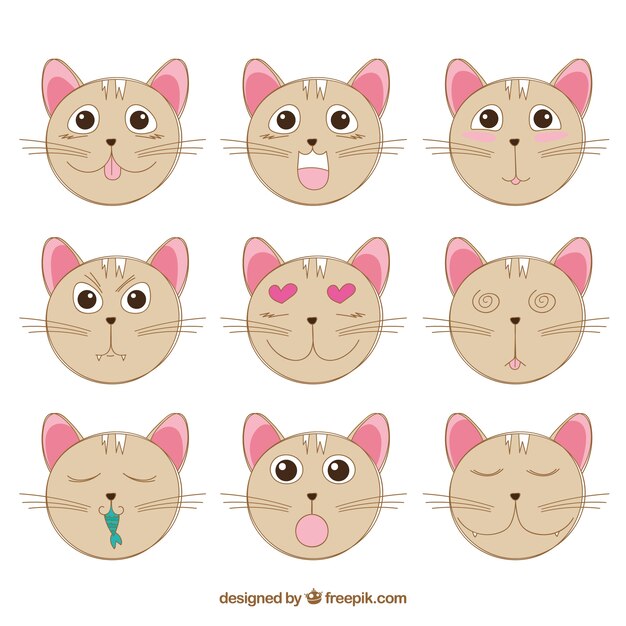 Cat emoji&#39;s met een fantastisch gezichtsuitdrukkingen