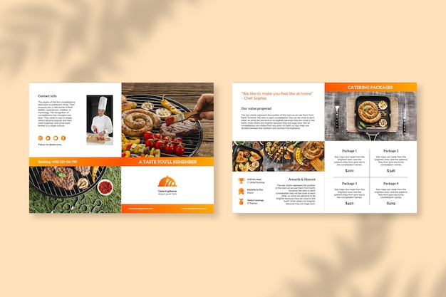 Gratis vector catering brochure sjabloonontwerp