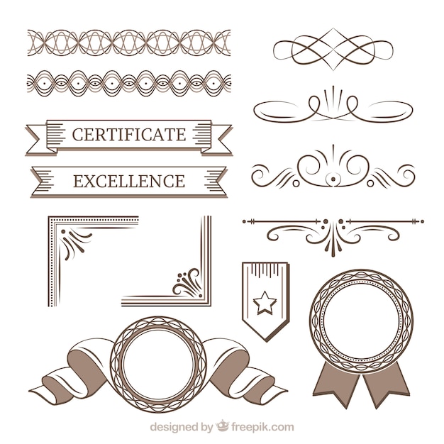 Gratis vector certificaatelement ingesteld