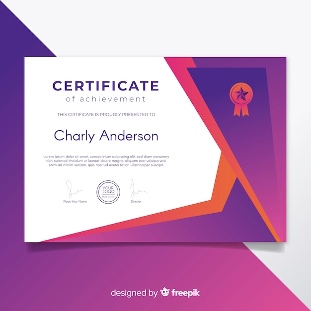 Certificaatsjabloon in modern ontwerp