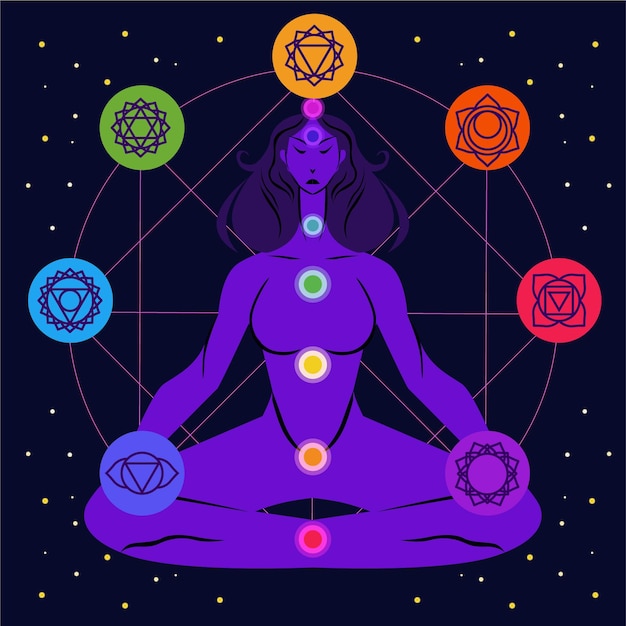 Gratis vector chakra's concept met aandachtspunten