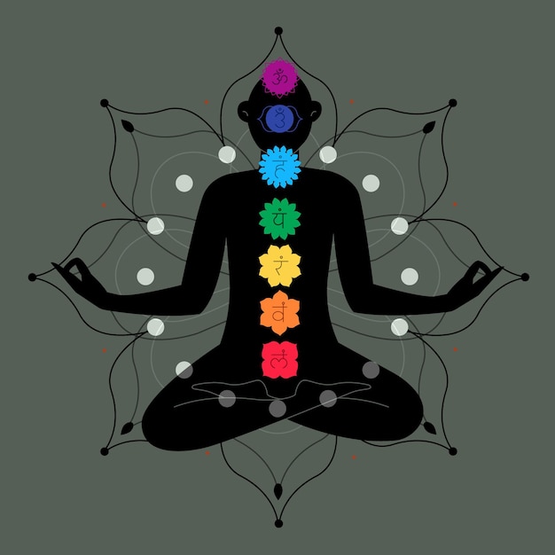 Gratis vector chakra's concept met lichaam