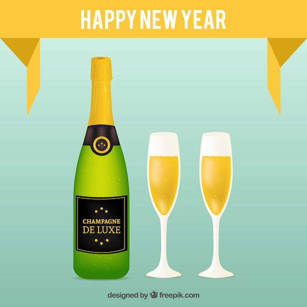 Gratis vector champagneflessen voor een feestje