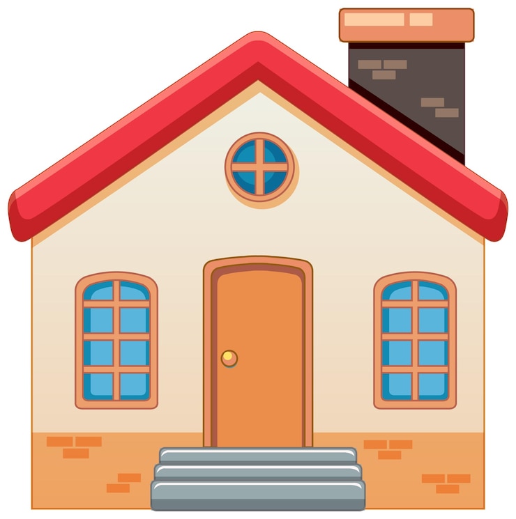 Gratis Vector charmante cartoon illustratie van een huis