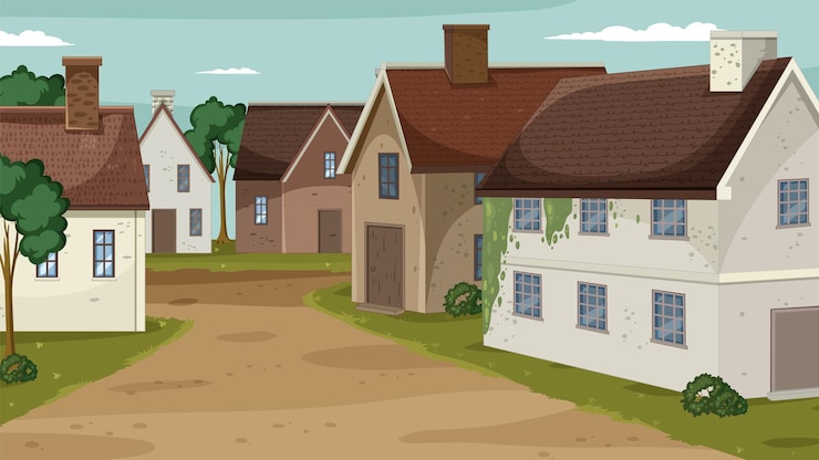 Gratis Vector charmante dorpsstraat