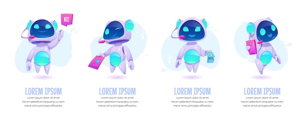 Gratis vector chat bot banners set