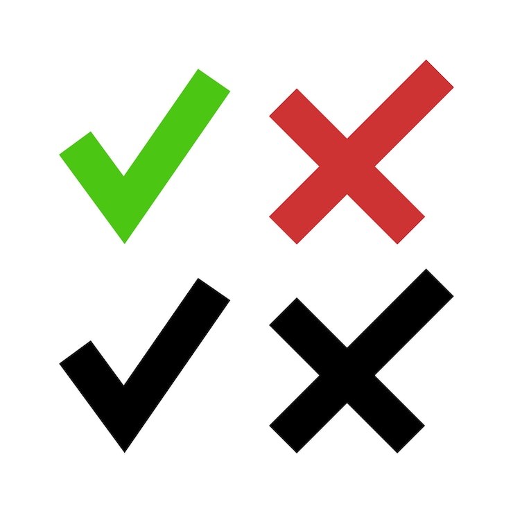 Gratis Vector check en cross sharp