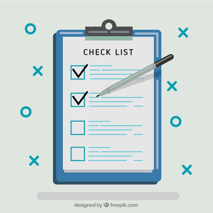 Gratis Vector checklist achtergrond in plat design