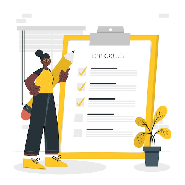 Gratis vector checklist concept illustratie