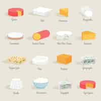 Gratis vector cheese icon flat