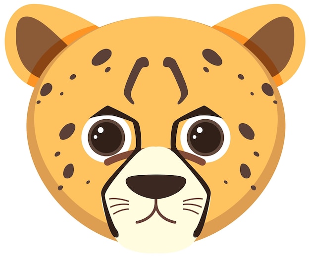 Gratis vector cheetah hoofd in vlakke stijl