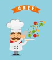 Gratis vector chef kok illustratie