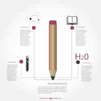 Gratis vector chemie infographic potloodontwerp