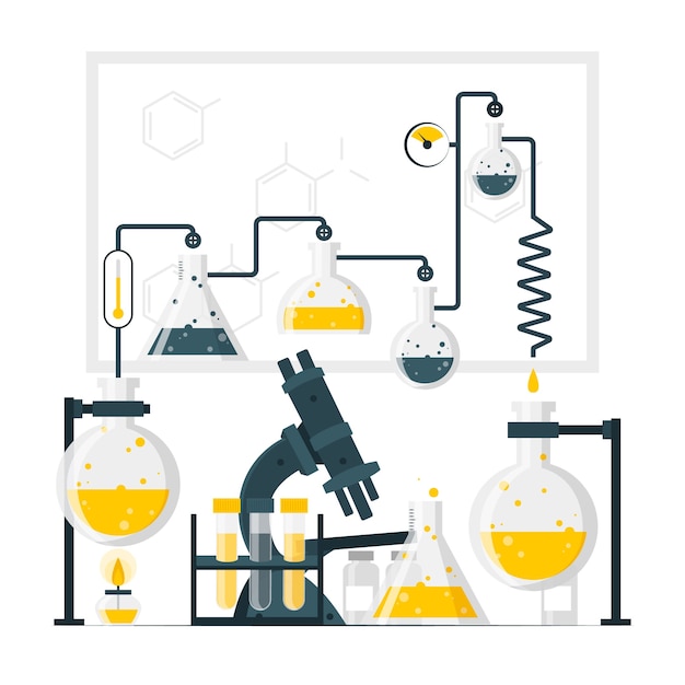 Gratis vector chemie lab concept illustratie