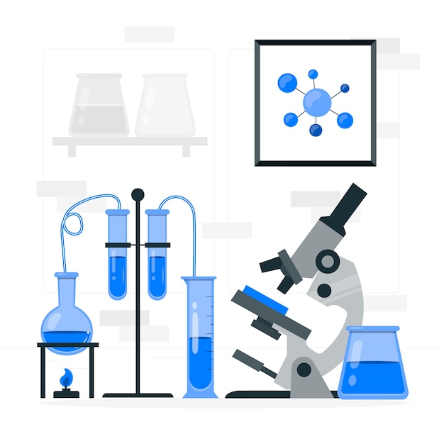 Gratis vector chemie lab concept illustratie