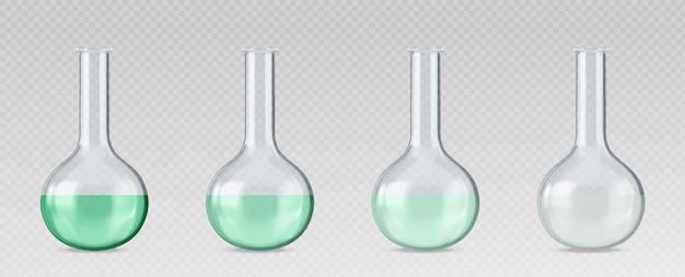 Gratis vector chemie meting glas bekers met vloeistof