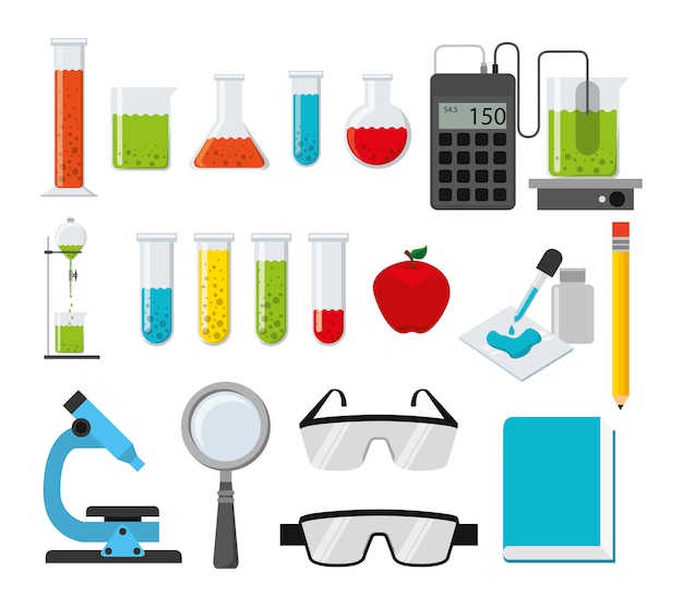 Gratis vector chemie pictogrammenset