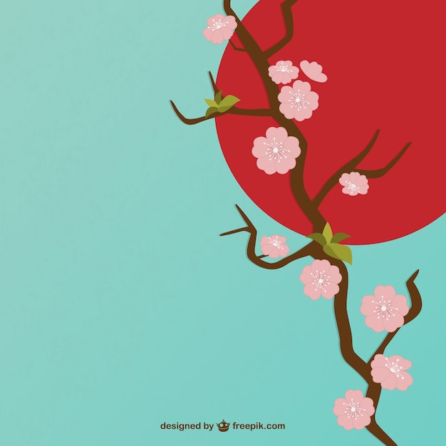 Gratis vector cherry bloemen illustratie