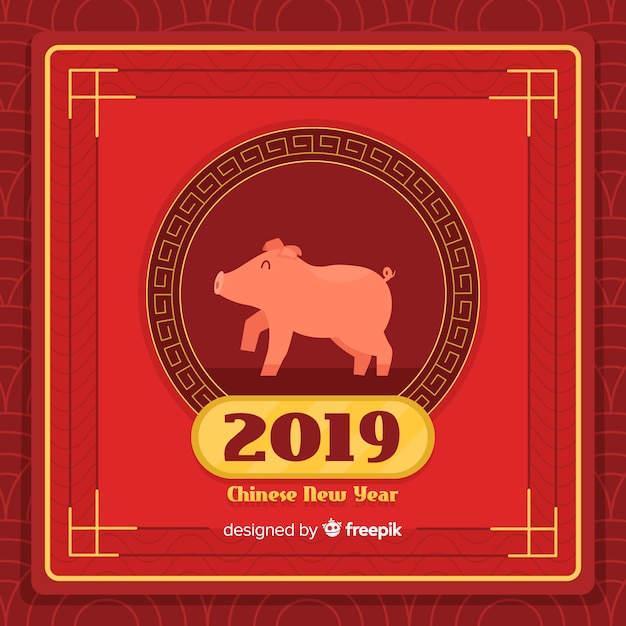 Chinees nieuw jaar 2019 achtergrond