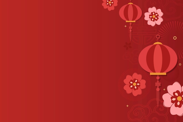 Gratis vector chinees nieuw jaar mockup illustratie