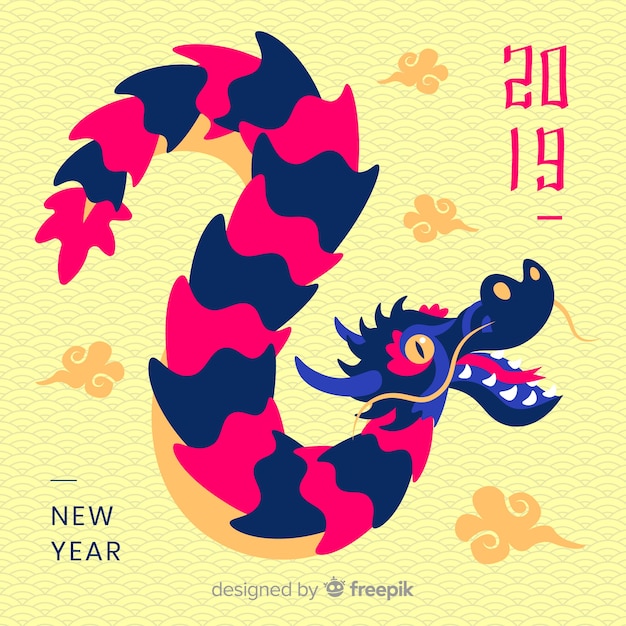 Gratis vector chinees nieuwjaar 2019