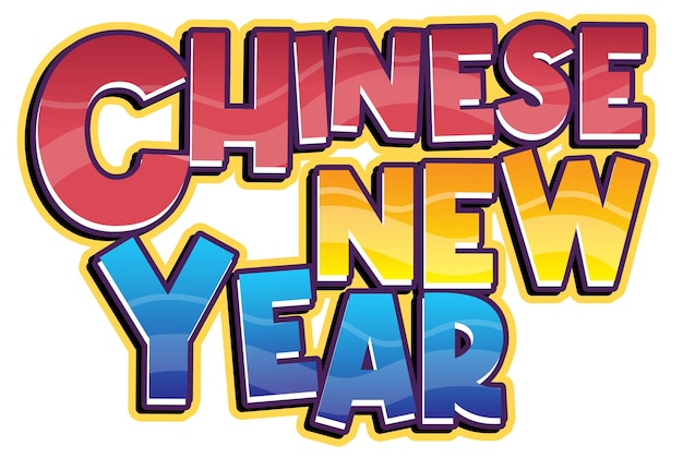 Chinees nieuwjaar lettertype ontwerp