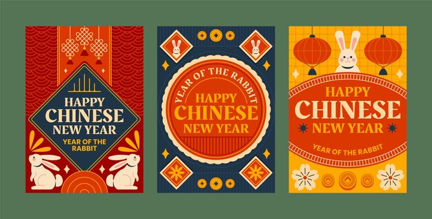 Chinees nieuwjaar viering wenskaarten collectie